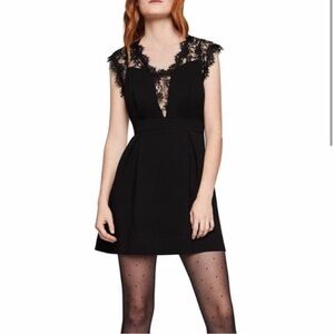 BCBGeneration Black Fit and Flare Lace Back Mini Dress
